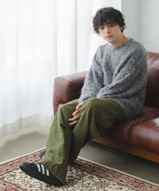 WEGO ブラッシュニットBIGプルオーバー ダークグレー