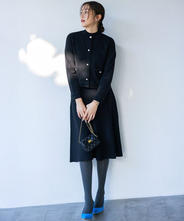 組曲 ビジューニット カーディガン ブラック系