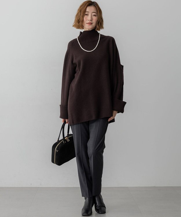 23区 L 【洗える】TWマットクロス スティック パンツ グレー系