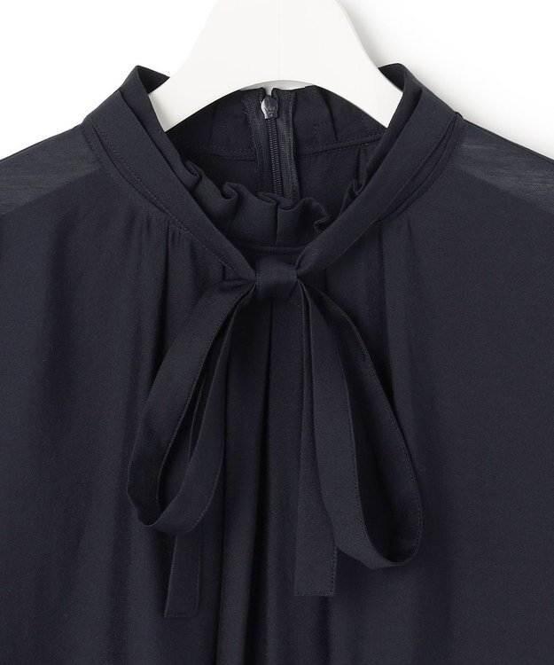 23区 【先行予約】TRオーガンジー 2WAY ボウタイブラウス ネイビー系