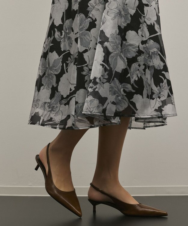 GRACE CONTINENTAL カシュクールフラワープリントワンピース ブラック