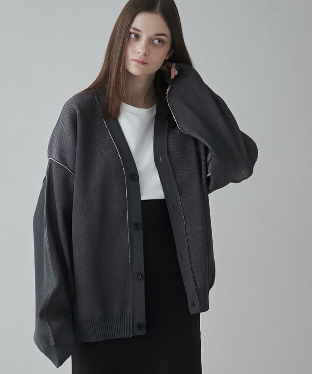 WEGO クリアライトリバーシブルカーディガン ダークグレー