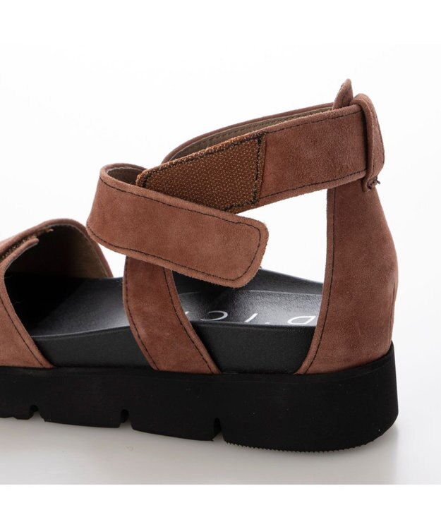 MODE ET JACOMO <D'ICI>クロスアンクルストラップスポーツサンダル ブラウンスエード