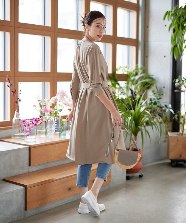 Tiaclasse L 【3way】ピンタックシャツワンピース ベージュ