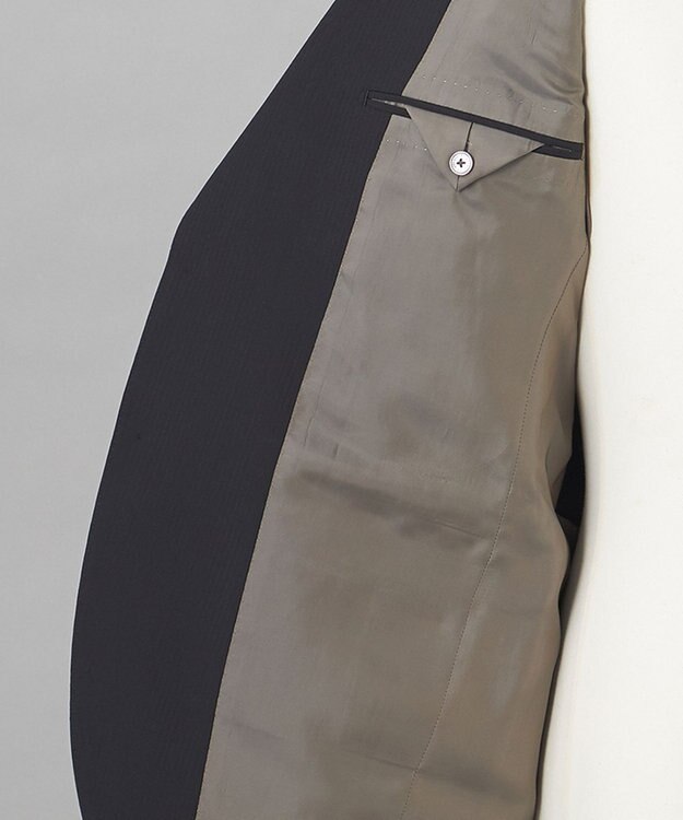 GOTAIRIKU オールシーズン対応【御幸毛織】WOOL×SOLOTEX ストレッチスーツ（ブラックストライプ） ブラック系1