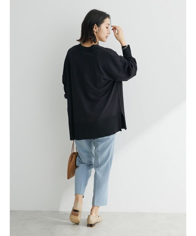 Green Parks 洗える　ミドル丈カーディガン Black