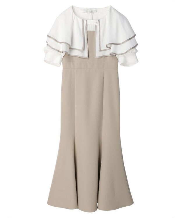 earth music&ecology パイピング衿付きドッキングワンピース Black