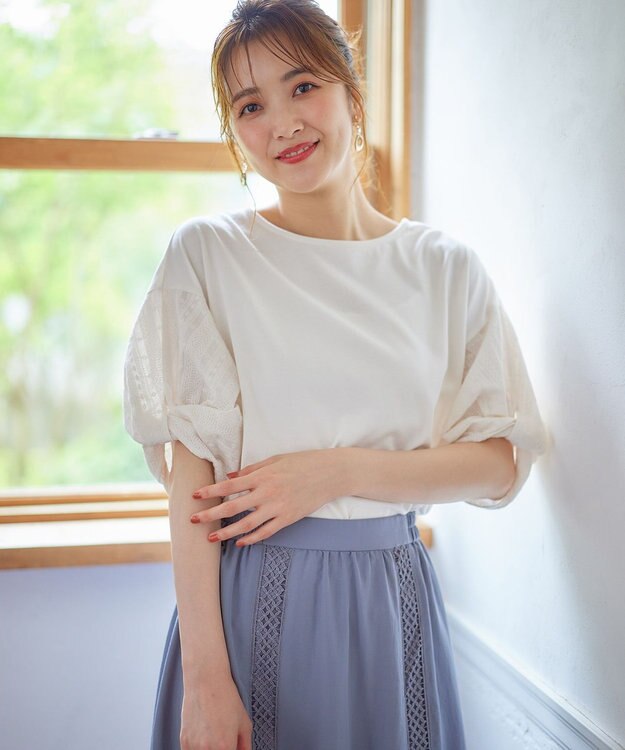 ANY SIS レースコンビ Tシャツ アイボリー