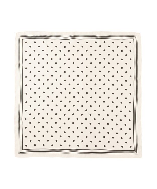 Green Parks ドットシルキースカーフ Ivory