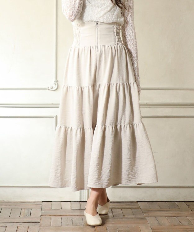 Green Parks ・ELENCARE DUE リネンライクティアードスカート