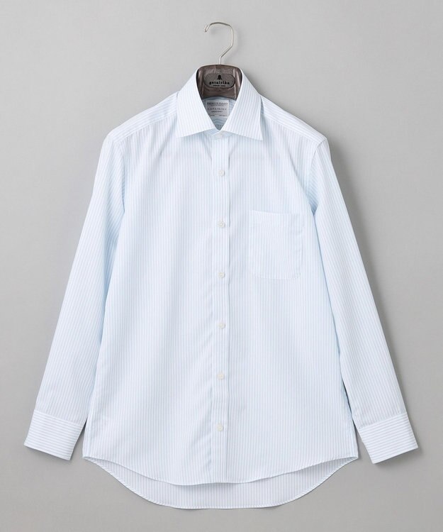 GOTAIRIKU 【形態安定】PREMIUMPLEATS_セミワイドカラー 通年ドレスシャツ（ストライプ） サックスブルー系1