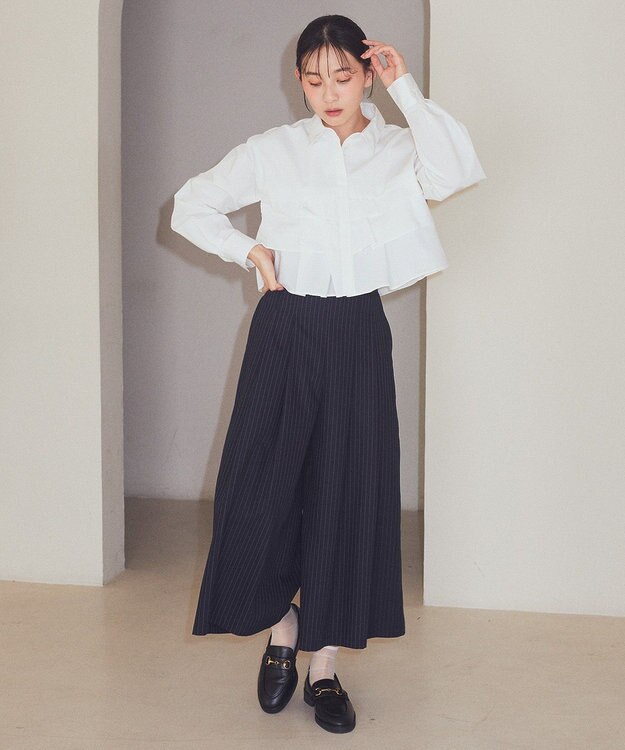 earth music&ecology ティアードショートシャツ Off White