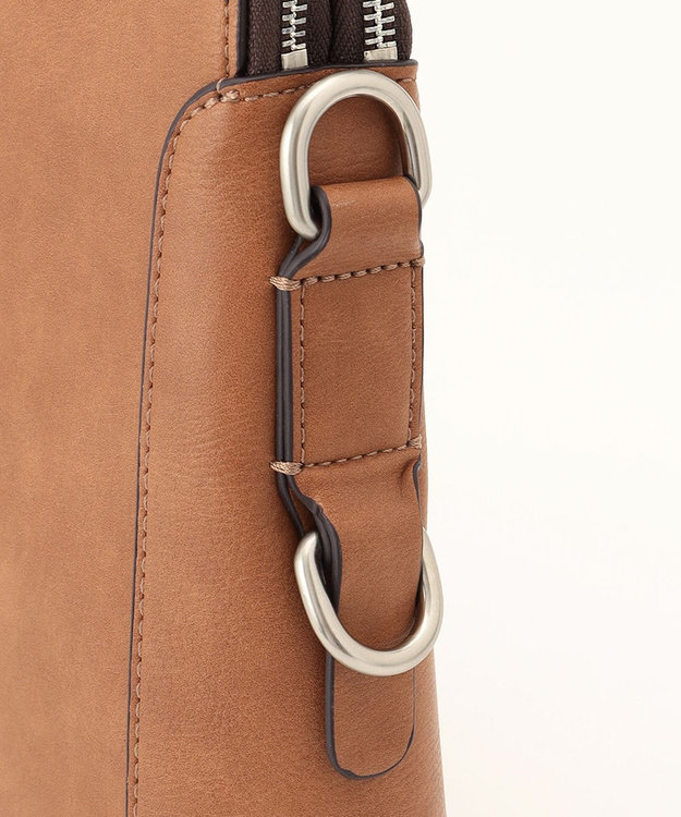 UNBILLION Otias アンティーク仕上げ合皮ブリーフバッグ キャメル