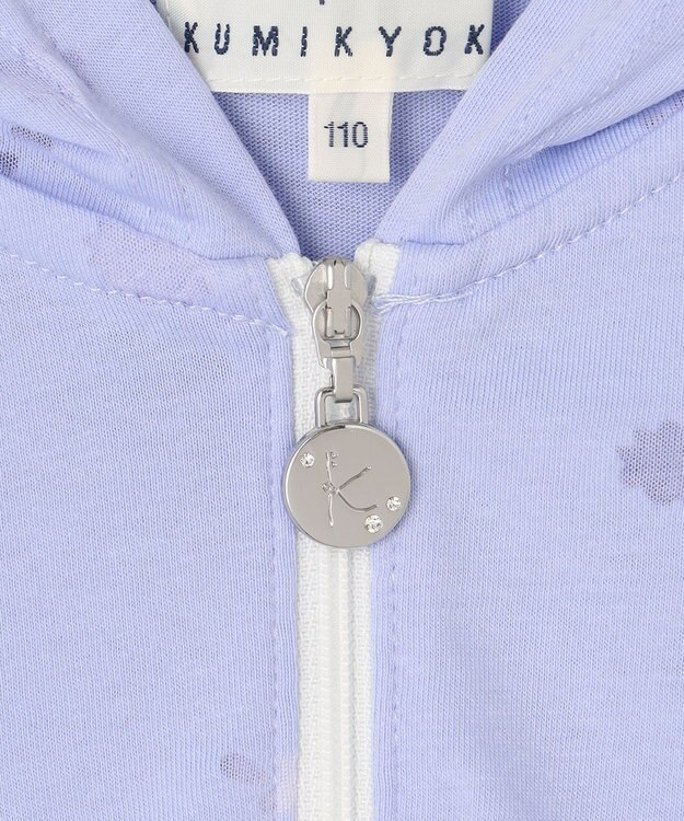 組曲 KIDS 【UVケア】【110-140cm】フラワーオパール パーカー サックスブルー系