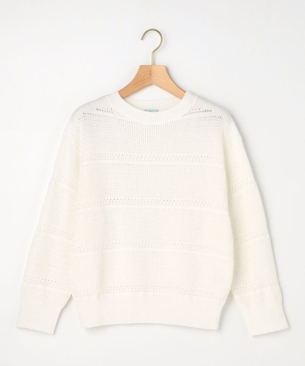 組曲 L 【先行予約】ボーダーレース ニット ホワイト系