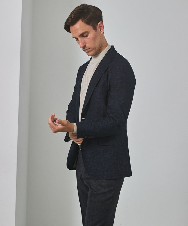 GOTAIRIKU カーディガンジャケット秋冬版【洗える/シワになりにくい/ストレッチ】リンクス BIZ ジャケット ネイビー系8