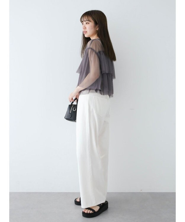 Green Parks ・ＳＵＧＡＲ　ＳＰＯＯＮ　チュールティアードブラウス Charcoal Gray