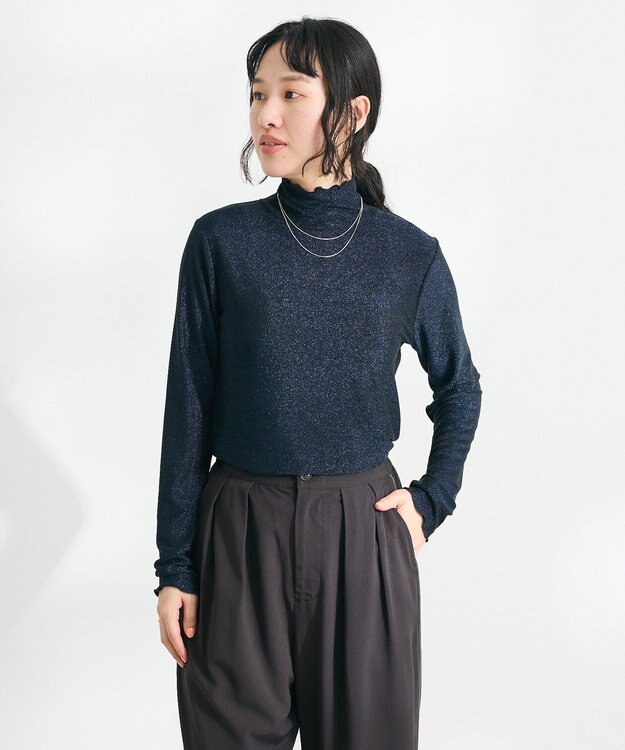 CRAFT STANDARD BOUTIQUE ラメチュールトップスインナー Navy