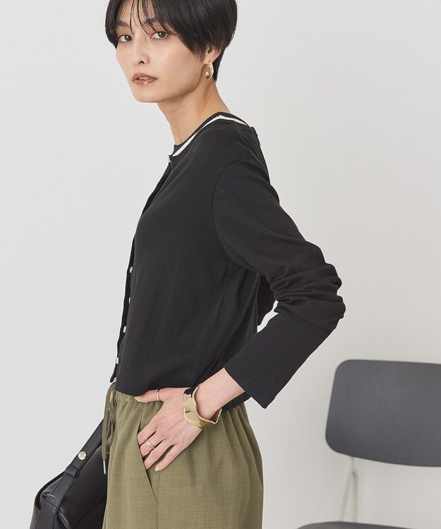 AMERICAN HOLIC 【２点セット】リンガーＴシャツ＋カーディガン Off White