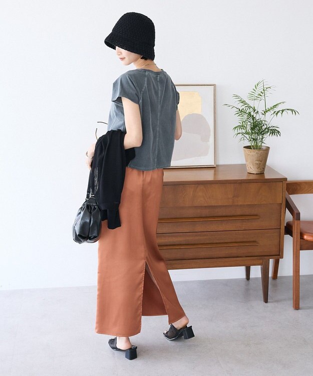 CRAFT STANDARD BOUTIQUE ゴムサテンスカート Orange