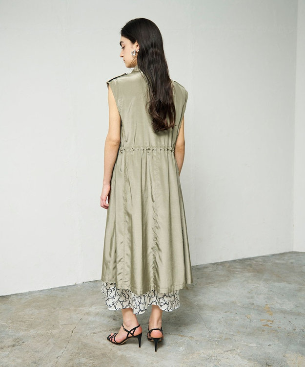 GRACE CONTINENTAL ミリタリーロングジレ カーキ