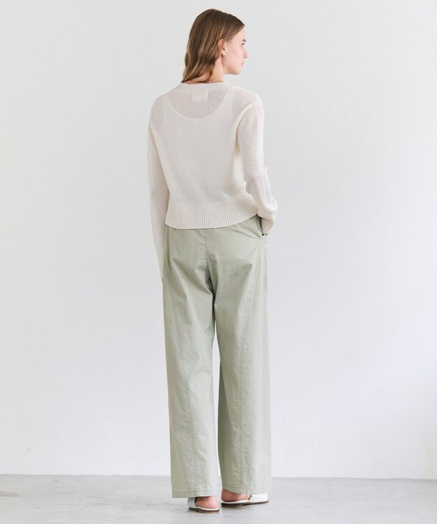 BEIGE， PREHNA / コットンツイル カービーシームワイドパンツ L.Khaki