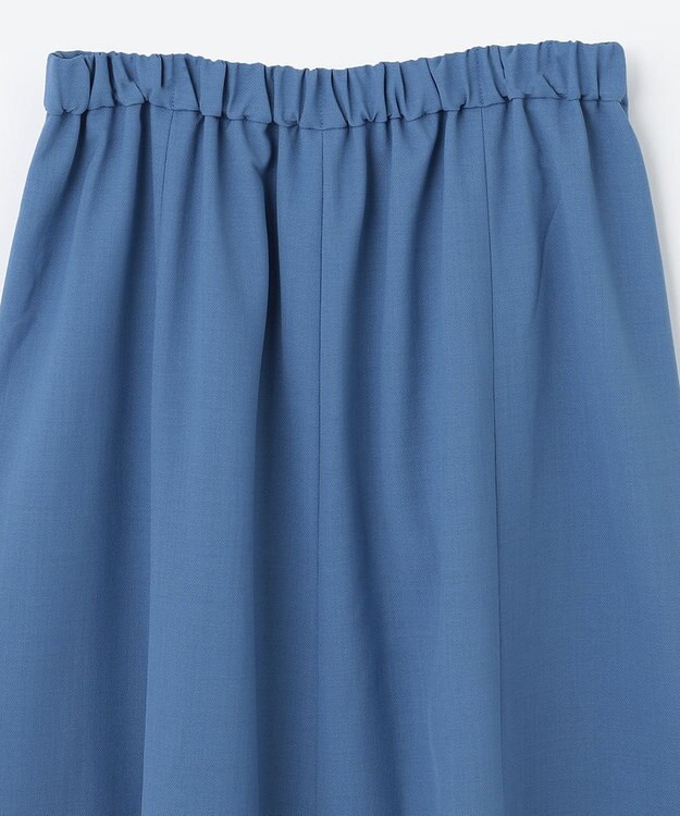 ANY リネンライクオックス フレアスカート ブルー