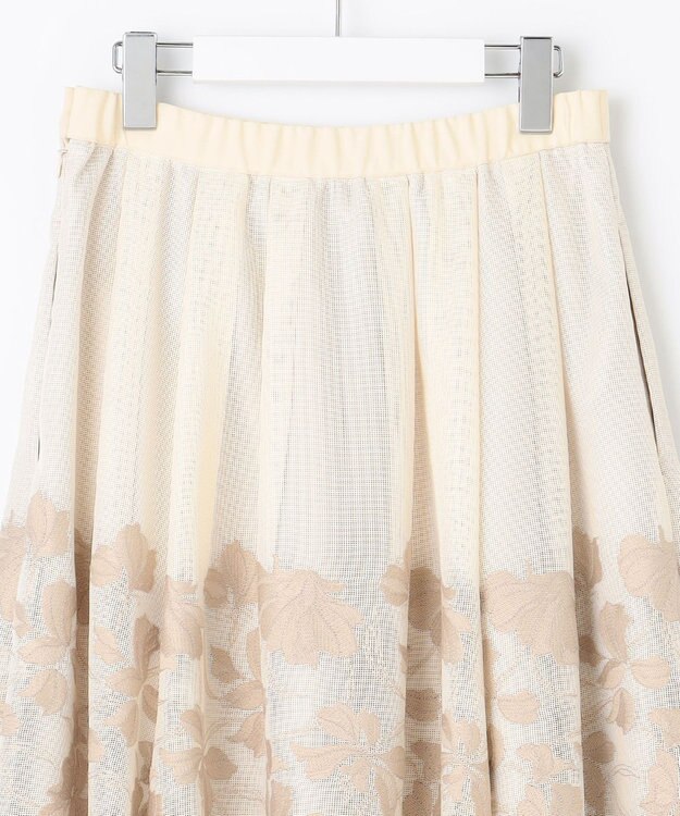 自由区 【Premium Collection】フラワーエンブロイダリーチュール  スカート ベージュ系