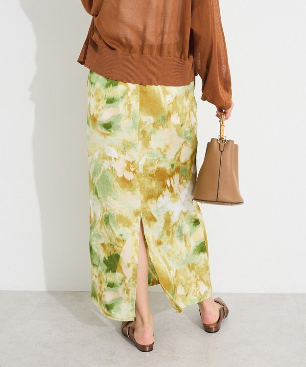 CRAFT STANDARD BOUTIQUE ゴムサテンスカート Green