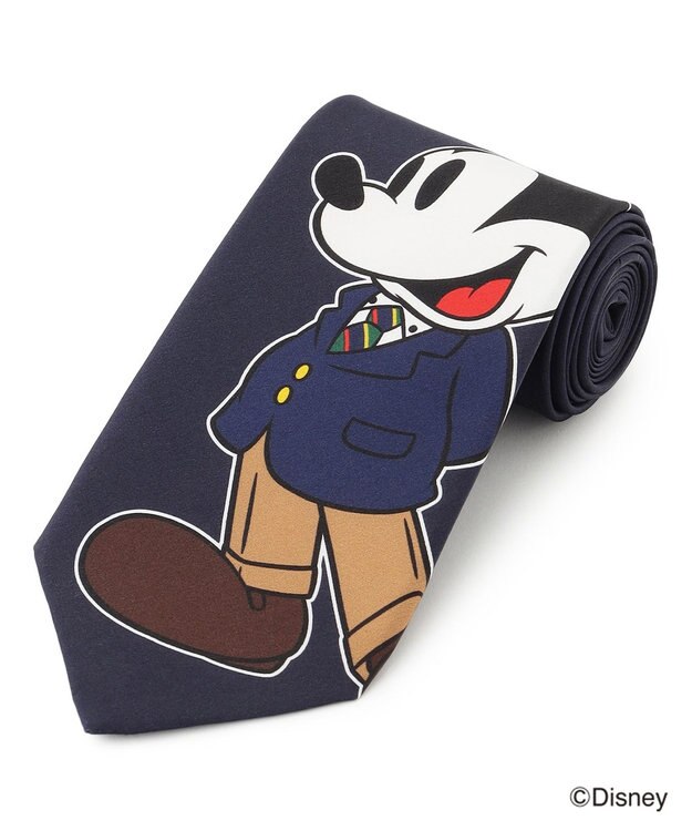 J.PRESS MEN 【DISNEY COLLECTION】シルクサテンプリント ネクタイ / ミッキーマウス ネイビー系