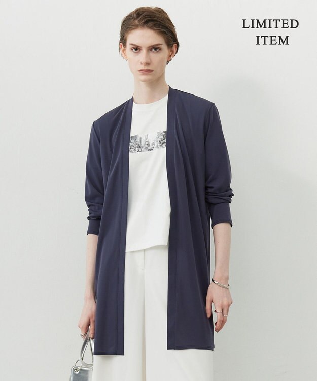 ICB L 【WEB限定・接触冷感・洗える】PINION ロングカーディガン ブルーグレー系