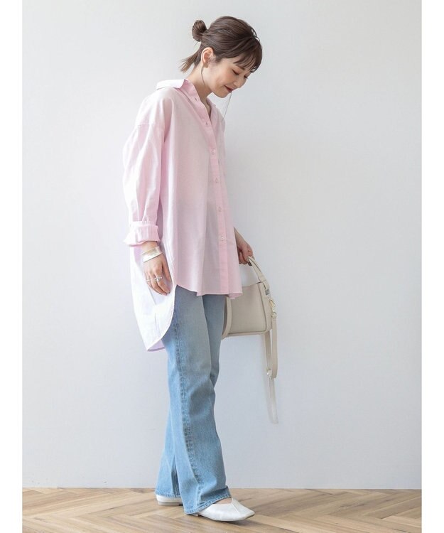 AMERICAN HOLIC ＵＶカット加工バックタックシャツチュニック Pink