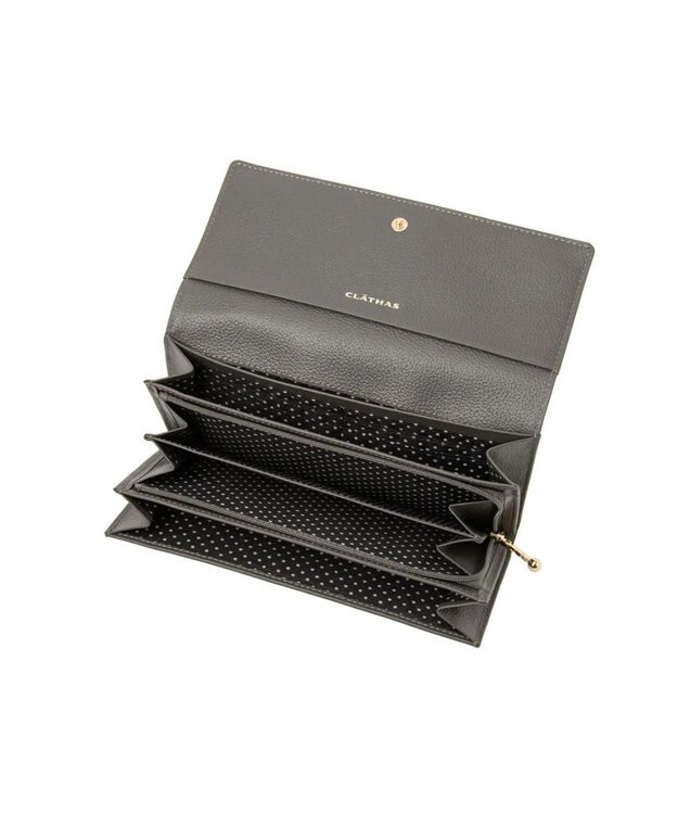 CLATHAS イヴェット かぶせ長財布 ダークグレー