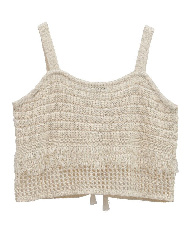 earth music&ecology フリンジニットビスチェ Ivory