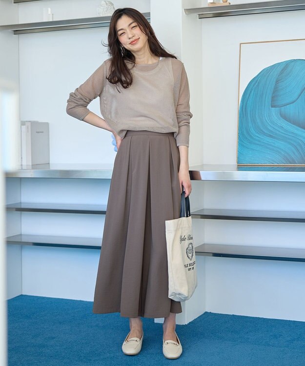 ANY 【アンチピリング】メッシュニットプルオーバー サンドベージュ