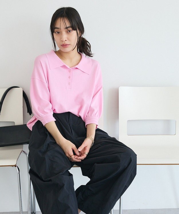 CRAFT STANDARD BOUTIQUE ポロニットプルオーバー Pink