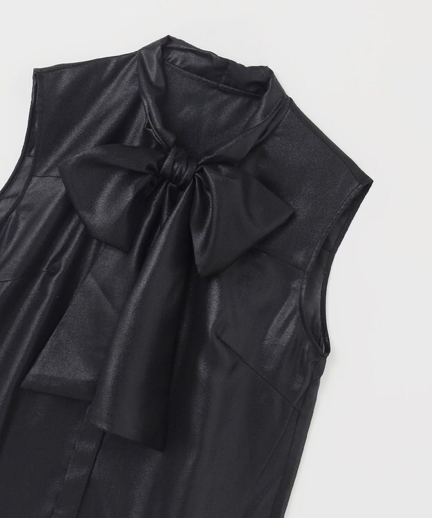 GRACE CONTINENTAL チンツボウタイノースリーブブラウス ブラック