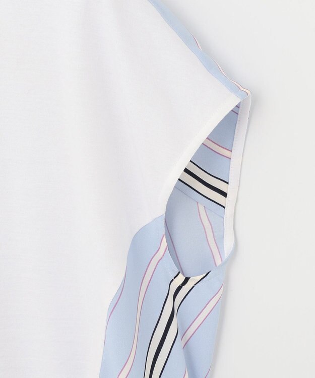 自由区 L 【WEB限定】ランダムストライプ セットアップワンピース サックスブルー系1