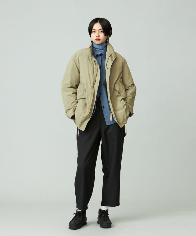 J.PRESS YORK STREET 【UNISEX】ナイロンワッシャーショートモッズコート ベージュ系