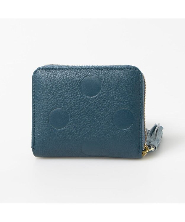 UNBILLION ペルケ perche / ドット型押し・ジャバラカードウォレット ブルー