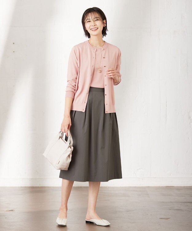 J.PRESS LADIES 【洗える】 BASIC HI-COTTON クルーネック ニット ピンク系