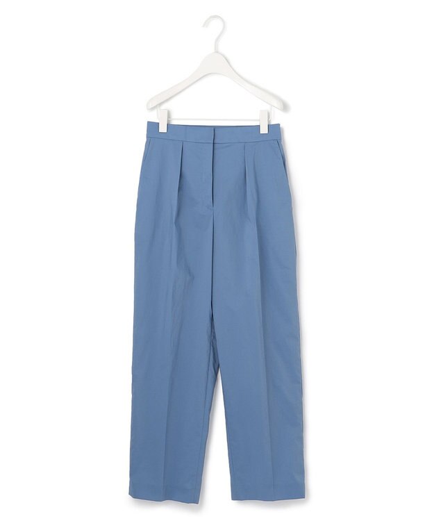 ICB 【洗える】 エコナイロンストレッチ ワイドストレートパンツ スマルトブルー