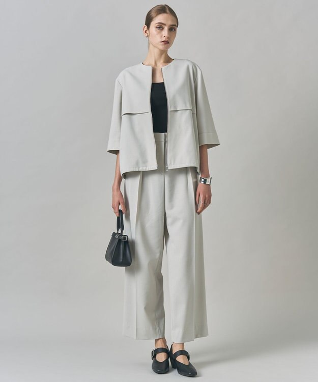 ICB 【洗える】【OUR WACOAL コラボ】カップイン スクエアネック タンクトップ ブラック系