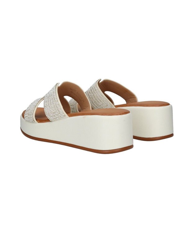 Bridget Birkin 【Bridget Birkin】サイドカットビジューウェッジミュールサンダル アイボリー