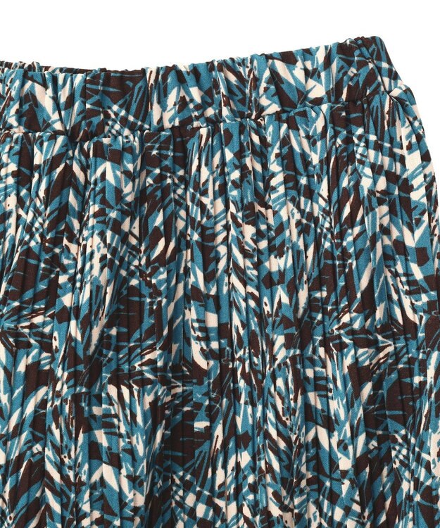 Green Parks セルフカットプリーツ柄パンツ Blue