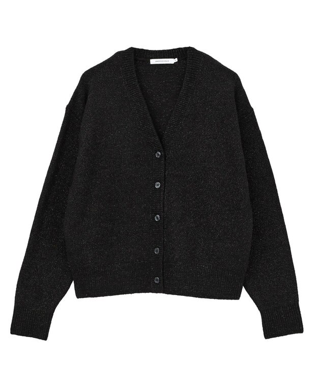 AMERICAN HOLIC Vネックラメニットカーディガン Black