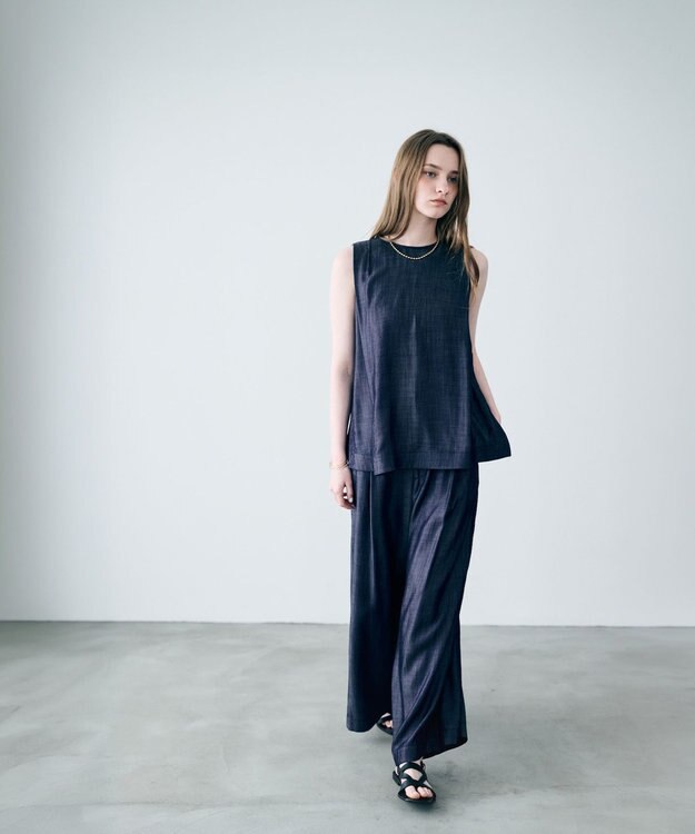 uncrave リヨセルデニム ノースリーブブラウス インディゴ