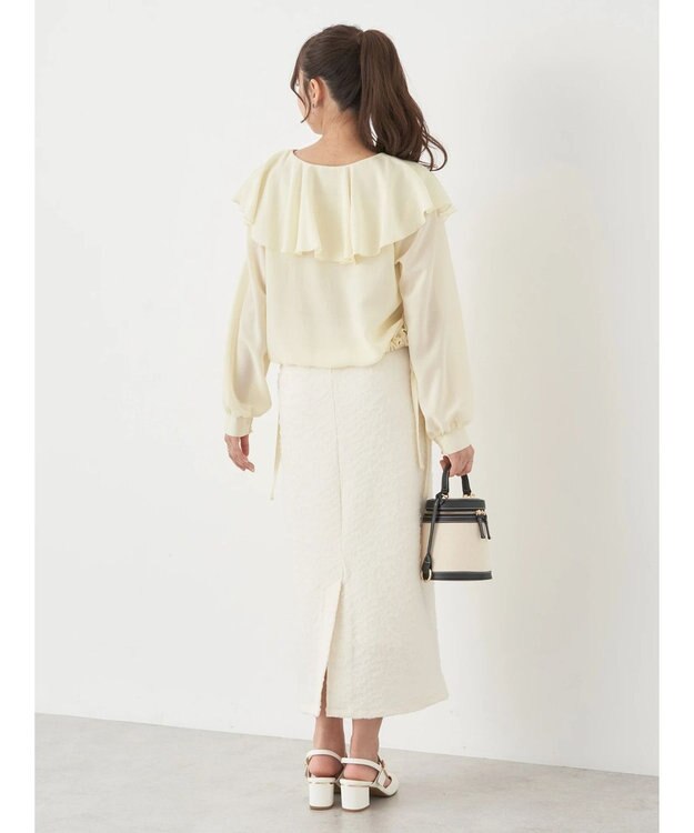 earth music&ecology ラッフルシアードロストブラウス Yellow