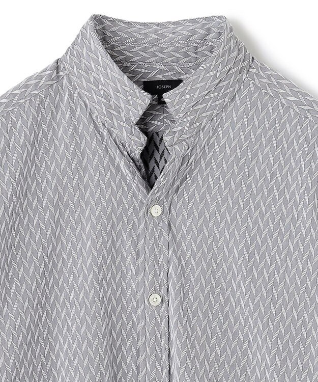 JOSEPH HOMME アロージャガードストレッチ ウイングカラーシャツ ライトグレー系