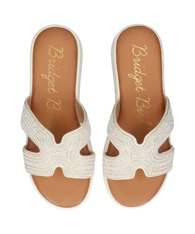 Bridget Birkin 【Bridget Birkin】サイドカットビジューウェッジミュールサンダル アイボリー